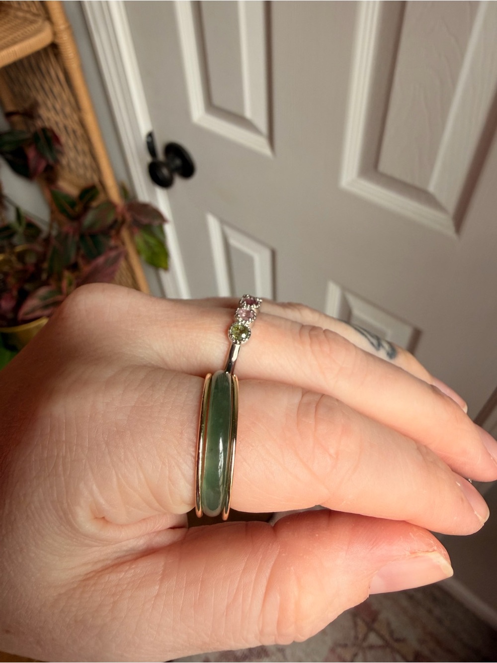 Multicolor Gemstone Stackable Ring - adjustable - Picture 6 of 7